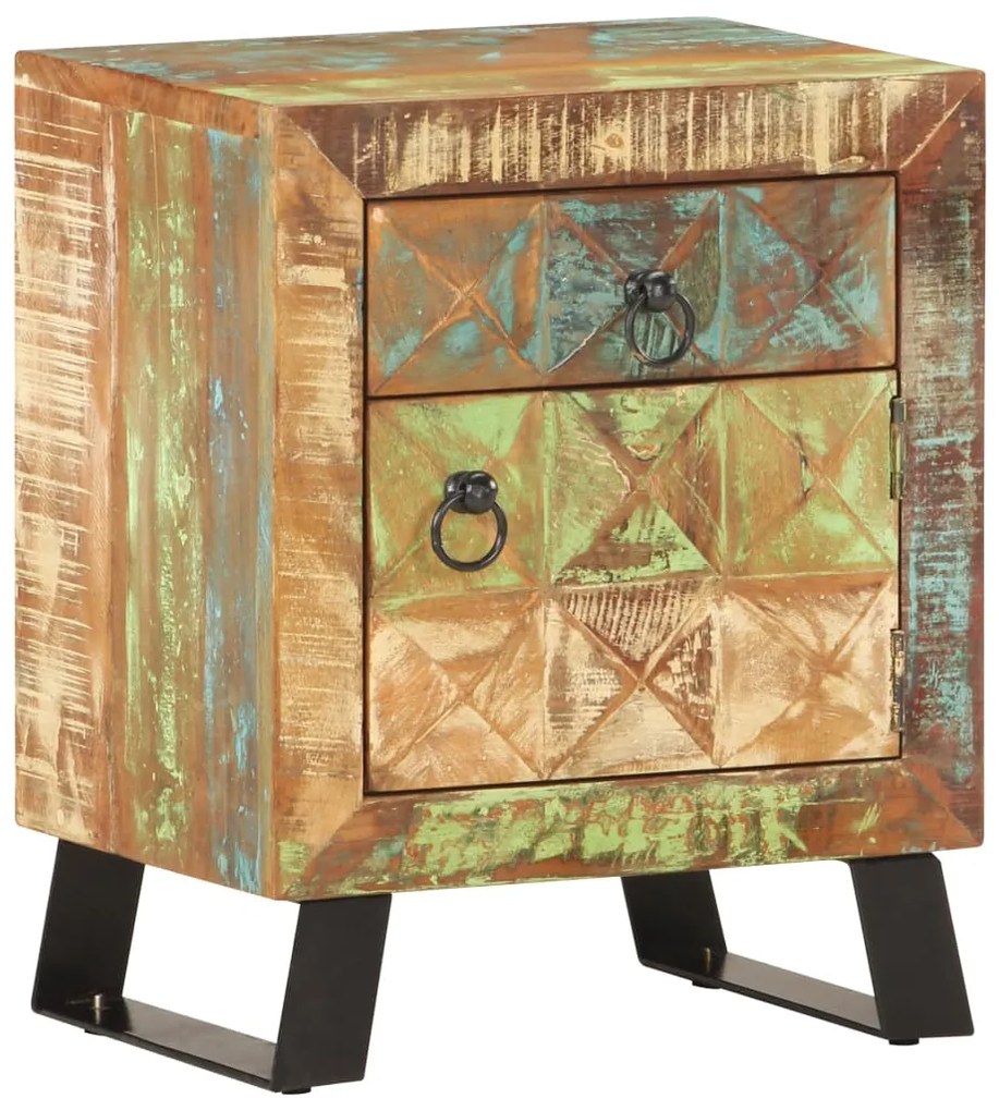 Mesa de cabeceira 40x30x50 cm madeira recuperada maciça