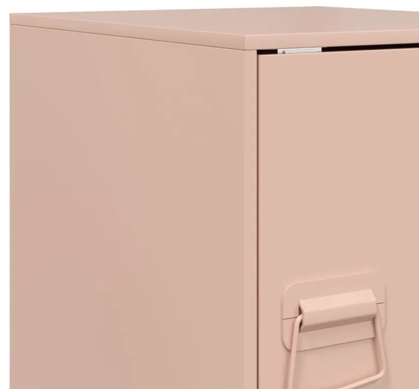 Mesas de cabeceira 2 pcs 34,5x39x44 cm aço rosa