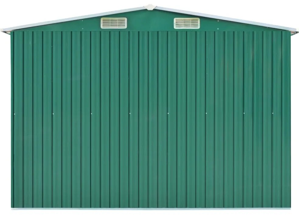 Abrigo de jardim 257x489x181 cm metal verde