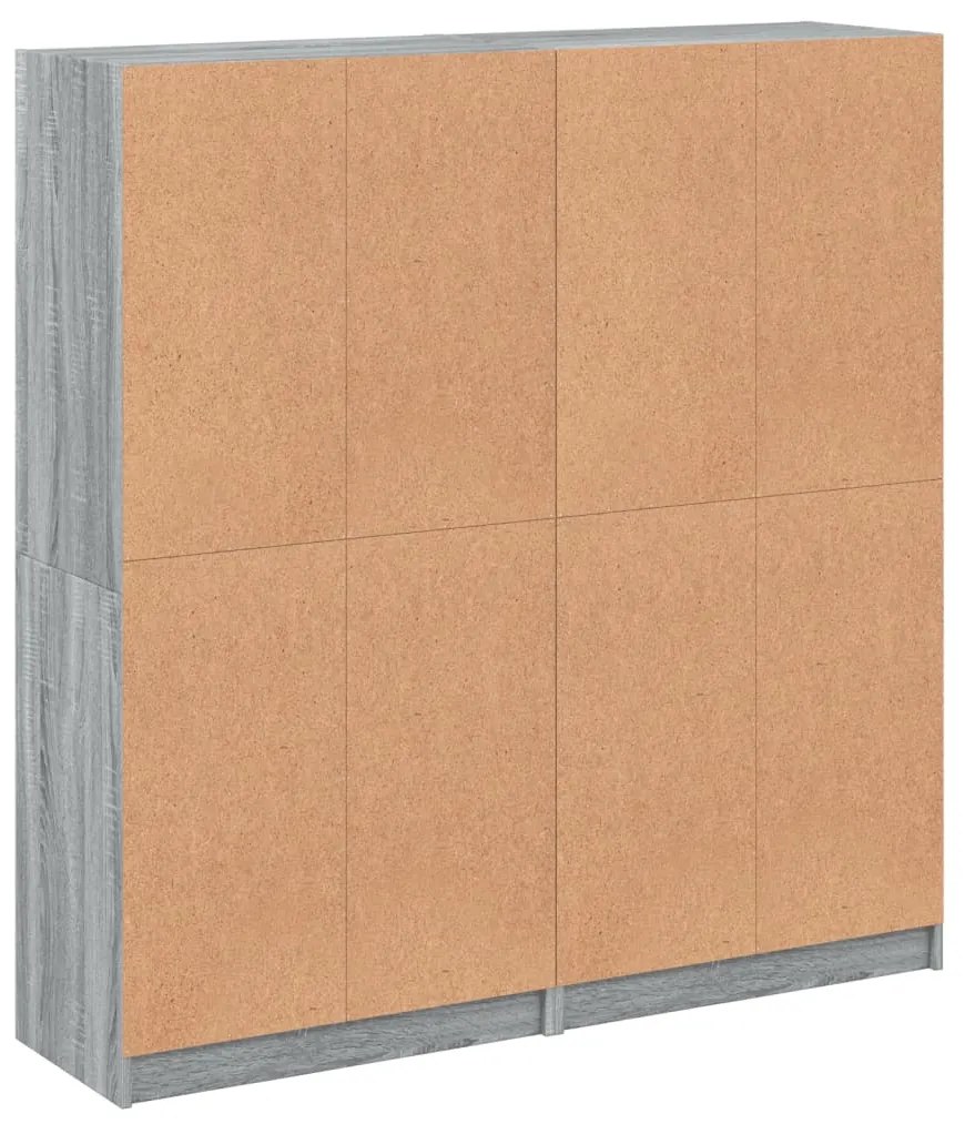 Estante c/ portas 136x37x142 cm derivados madeira cinza sonoma