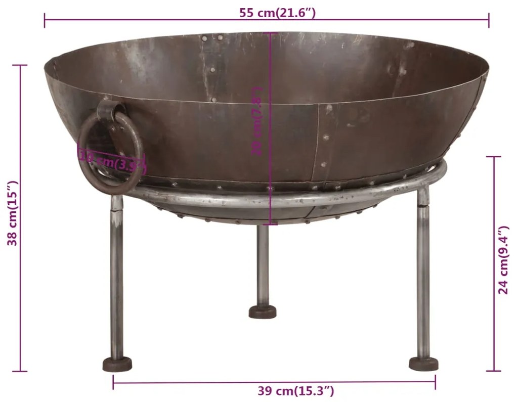 Braseira 55x55x38 cm ferro