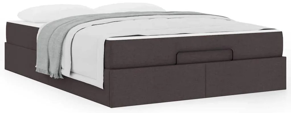 Estrutura da Cama Castanho escuro 140 x 200 cm tecido