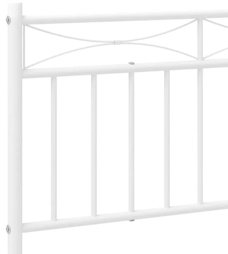 Estrutura de cama com cabeceira 100x190 cm metal branco