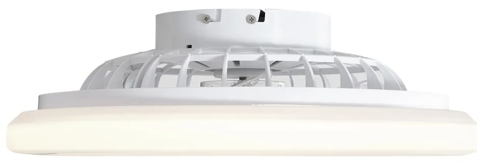Ventilador de teto branco 48,5 cm incl. LED regulável em Kelvin com controle remoto - Clemo Moderno