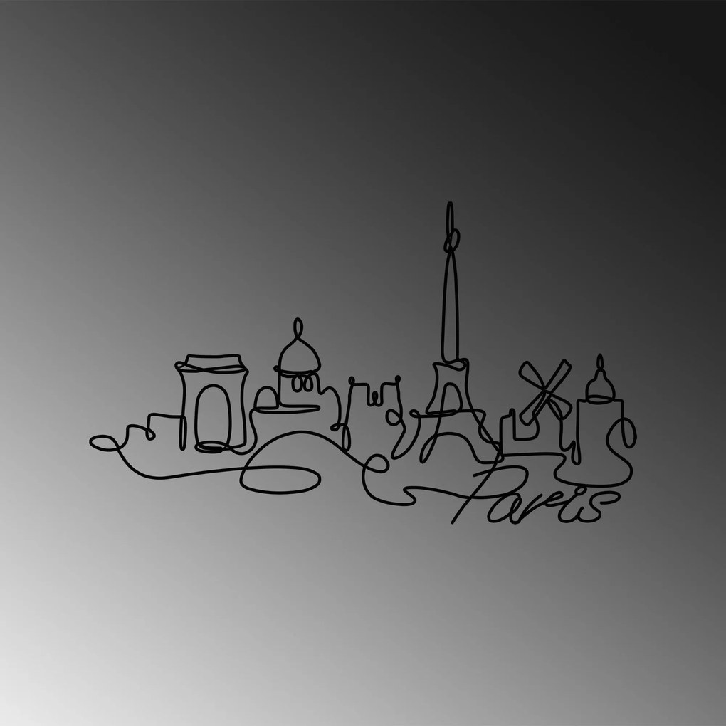 Acessório Decorativo de Parede Paris – Preto – 120 x 69 x 1,5 cm