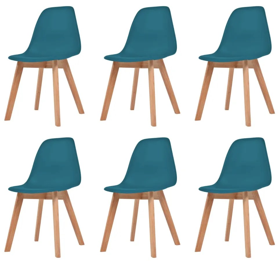 vidaXL Cadeiras de jantar 6 pcs plástico turquesa
