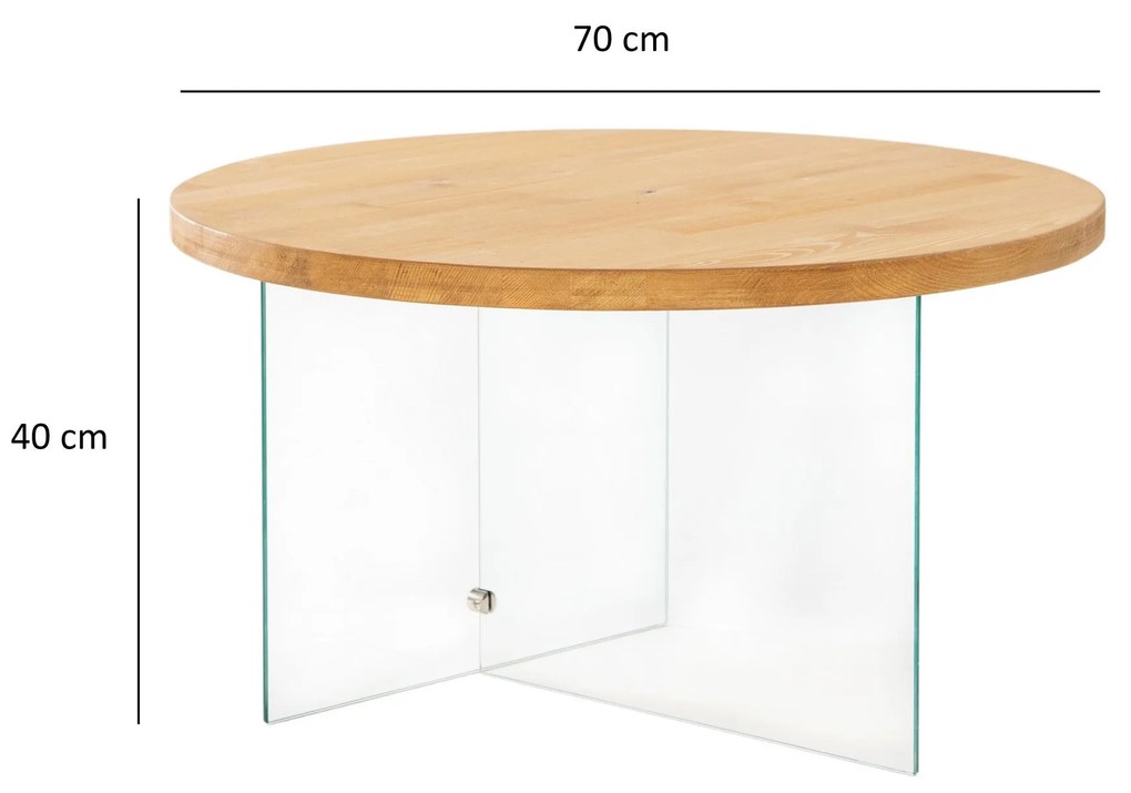 Mesa de Centro Serenity – Transparente – 70 cm x 40 cm