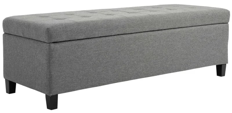 Banco com Arrumação/Baú – Mo – 125x49x41,5 cm – Cinzento – Estofamento