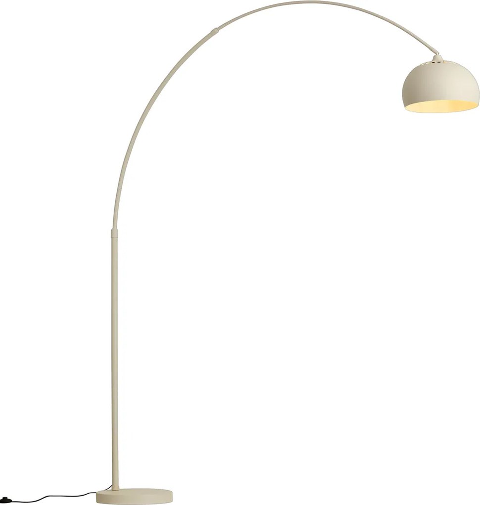 Candeeiro de Arco Moderno Bege com Base de Mármore - XXL