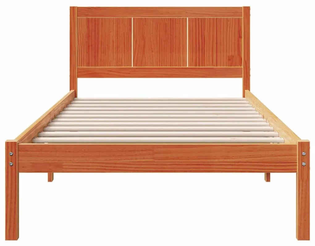 Estrutura de Cama Castanho Encerada Castanho Encerado