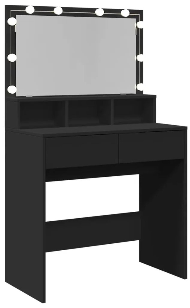 Toucador com LED 80x41x134,5 cm preto