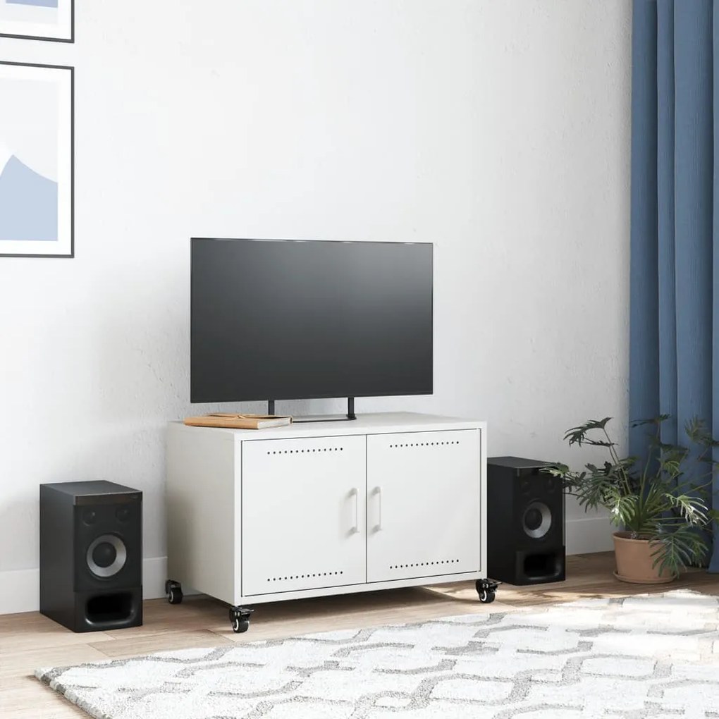 Móvel de TV 68x39x43,5 cm aço branco