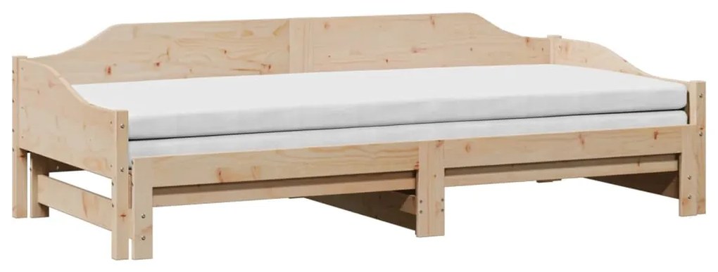 Sofá-cama com gavetão 90x190 cm madeira de pinho maciça