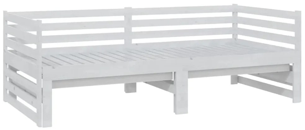 Estrutura sofá-cama de puxar 2x(90x200) cm pinho maciço branco