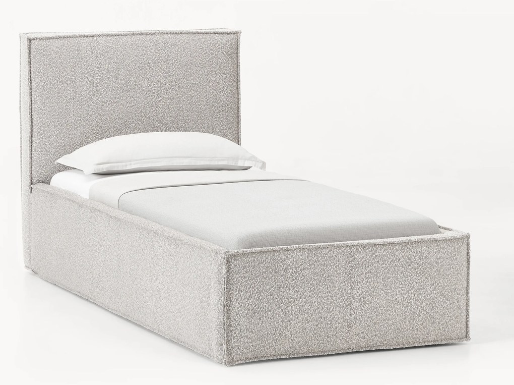 Cama de solteiro estofada em bouclé Dream