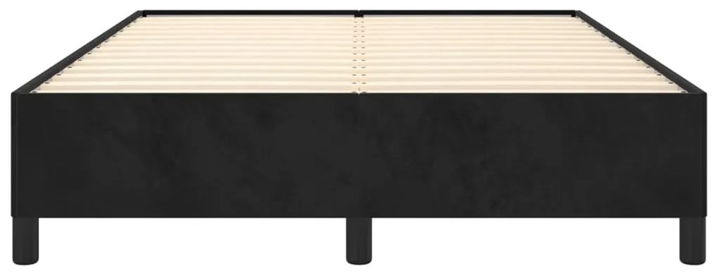 Estrutura de cama sem colchão 140x190 cm veludo preto