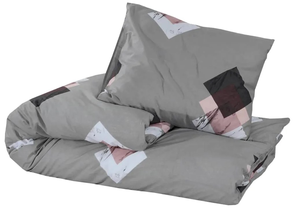 Conjunto de capa de edredão 200x220 cm algodão cinza