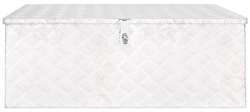 Caixa de arrumação 100x55x37 cm alumínio prateado