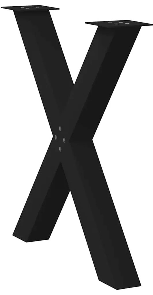 Pés de mesa de jantar em formato de X, 2 peças, preto, 80x (72-73) cm,