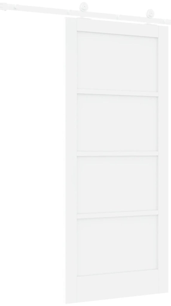 PT Porta Deslizante com Conjunto de Ferragem Branca 86x198,5 cm Madeir