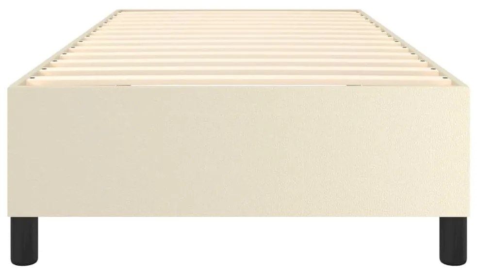 Estrutura de cama 100x200 cm couro artificial cor creme
