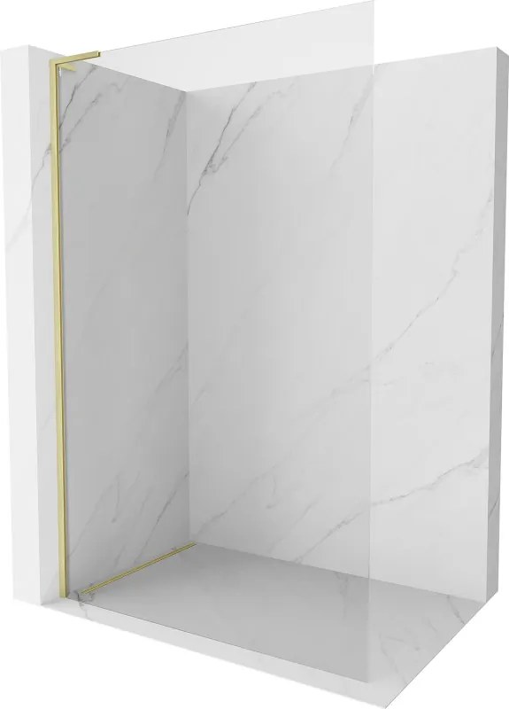 Mexen Kioto-X L parede de duche Walk-in 50 x 200 cm, transparente 10 mm, dourada escovada - 800-050-107-55-00-X
