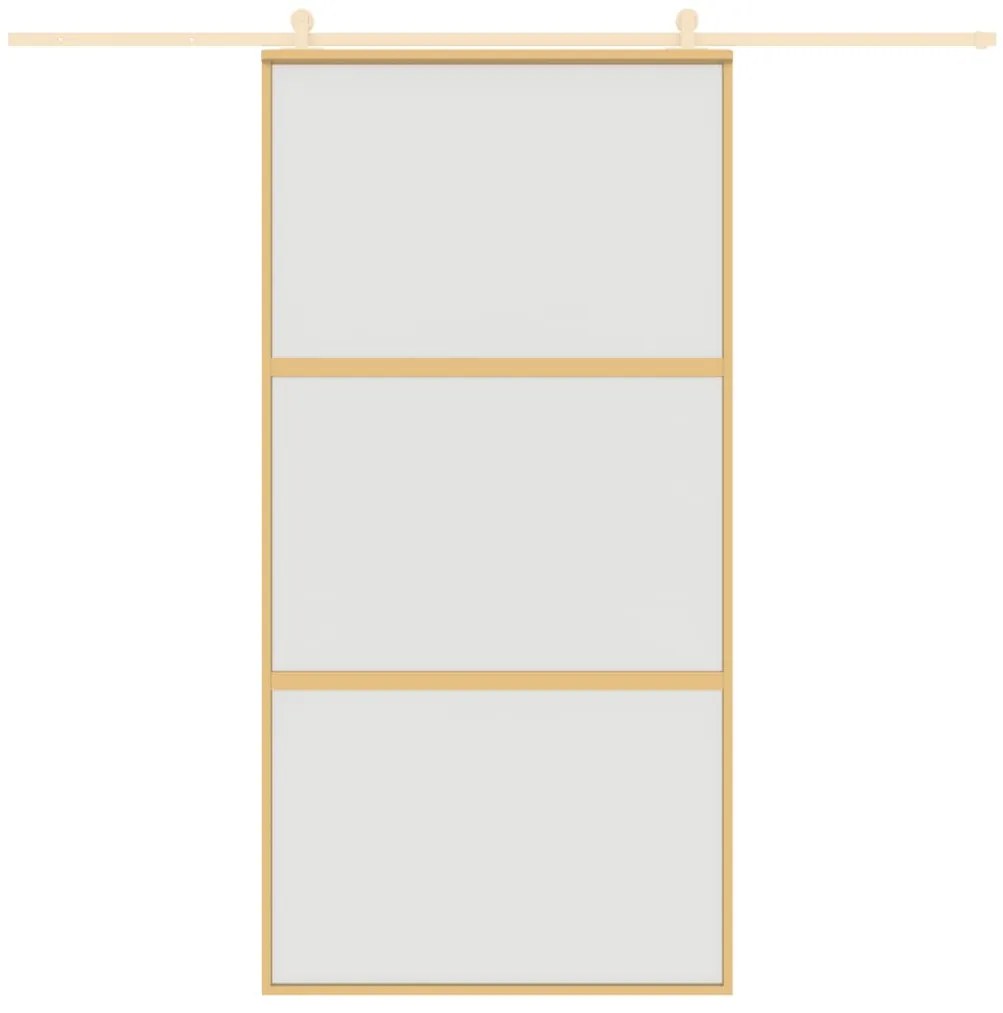 Porta deslizante 102,5x205 cm vidro ESG fosco/alumínio dourado