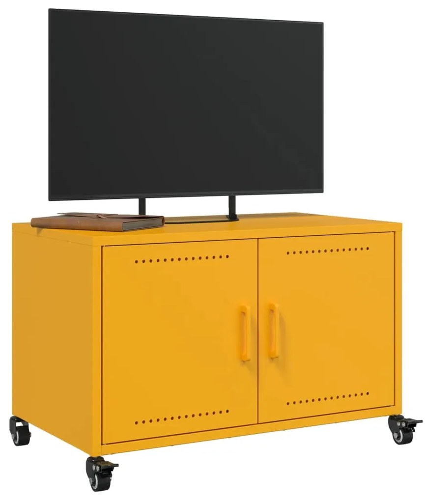 Móvel de TV 68x39x43,5 cm aço laminado a frio amarelo mostarda