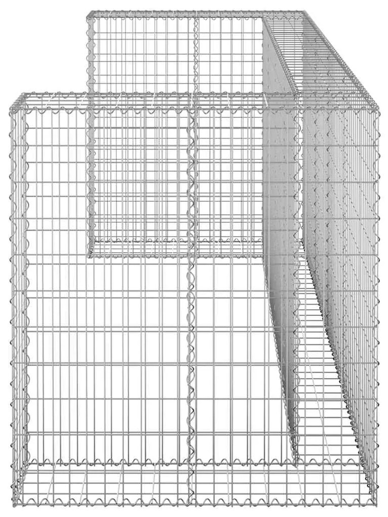 Muro gabião p/ caixotes do lixo aço galvanizado 254x100x110 cm