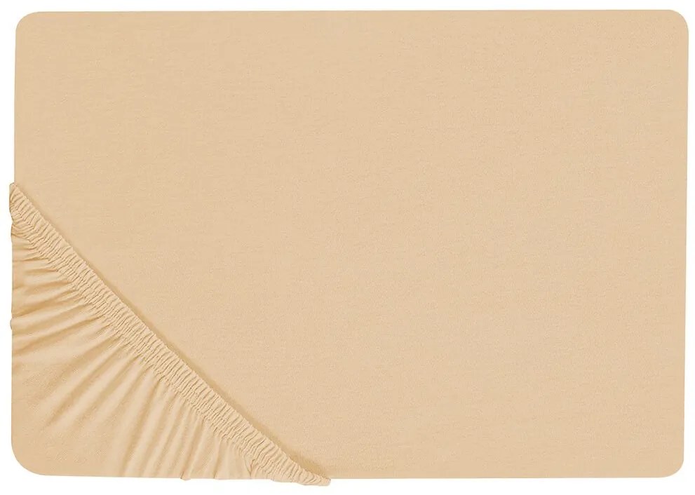 Lençol-capa em algodão cor de areia 90 x 200 cm JANBU Beliani