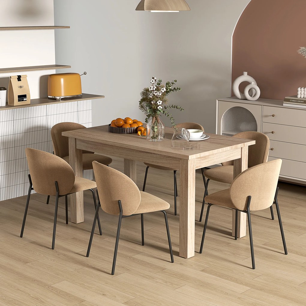Mesa de Jantar Mesa Retangular para 6 Pessoas Mesa de Refeição para Cozinha Sala de Jantar 140x80x78 cm Madeira