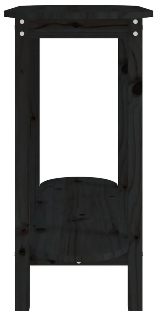 Mesa consola 110x40x80 cm madeira de pinho maciça preto