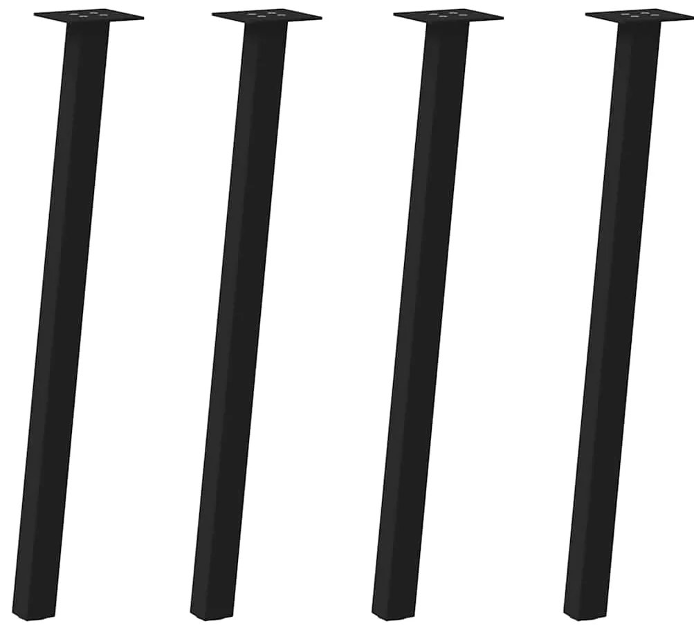 Pés de mesa de console 4 peças, preto, 72 cm, aço