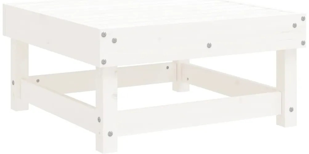 6 pcs conjunto lounge de jardim pinho maciço branco