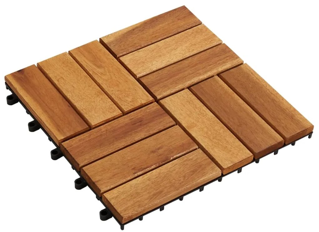 41585 vidaXL Ladrilhos em acácia, 10 pçs, 30 x 30 cm