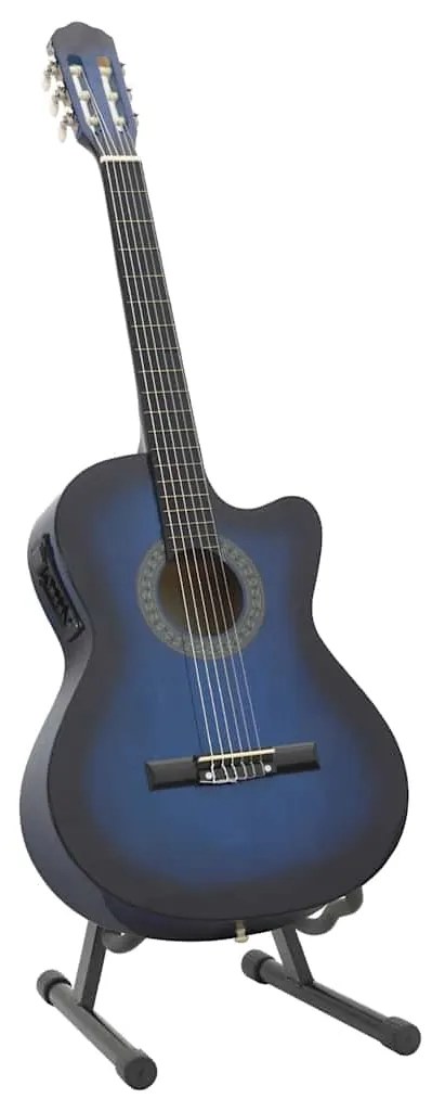 12 pcs conjunto de guitarra com equalizador e 6 cordas azul