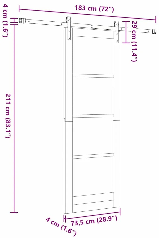 Porta Deslizante vidaXL com Conjunto de Acessórios "ORKDAL" Branco em
