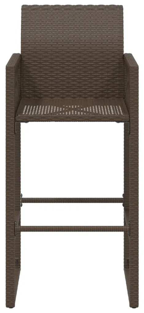 Bancos de bar para jardim 2 pcs vime PE castanho
