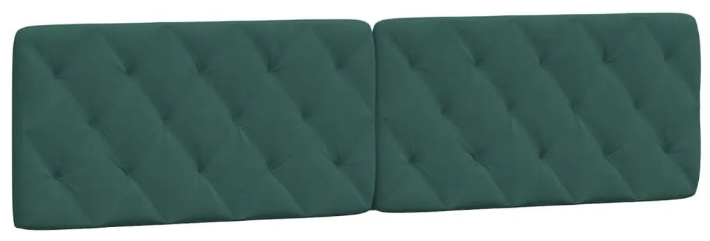 Estrutura de cama c/ luzes LED 200x200 cm veludo verde-escuro