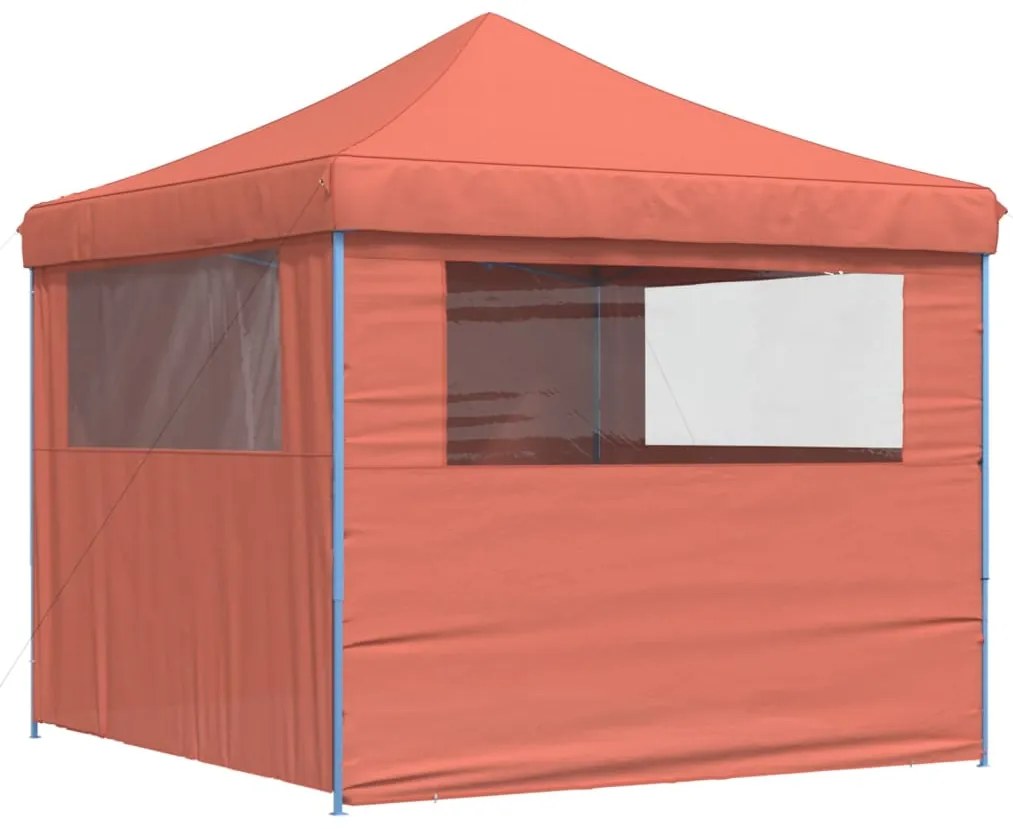 Tenda p/ festas pop-up dobrável 4 paredes laterais terracotta