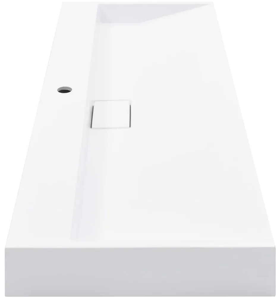 Lavatório 120x46x11 cm mineral/mármore fundido branco