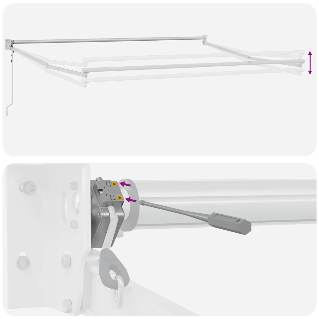 Toldo Retrátil Automático Branco 500x300 cm