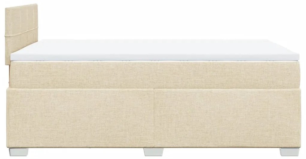 Cama boxspring com colchão 120x190 cm tecido cor creme