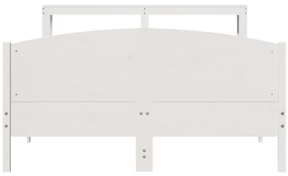 Cama sem colchão 150x200 cm madeira de pinho maciça branco