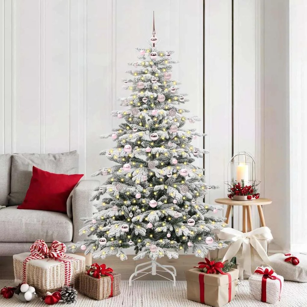vidaXL Árvore de Natal Articulada Artificial Branco 180 cm PE e PVC