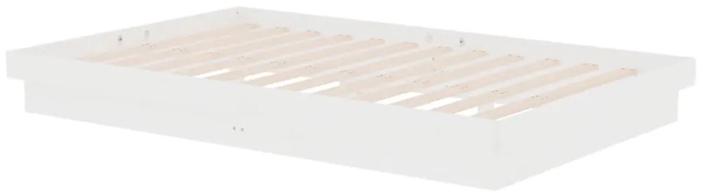 Estrutura cama pequena casal 120x190 cm pinho maciço branco