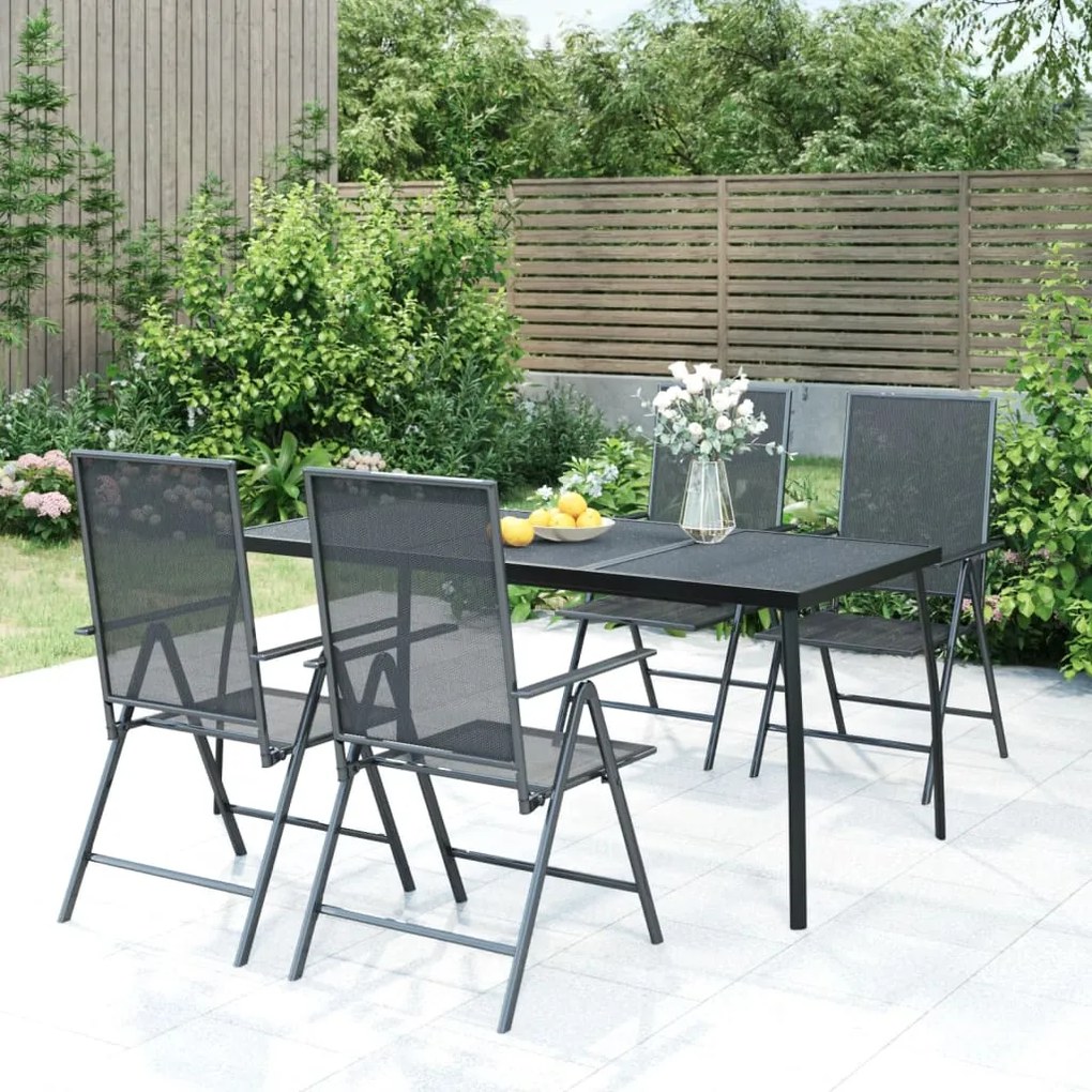 vidaXL 5 pcs conjunto de jantar para jardim aço antracite