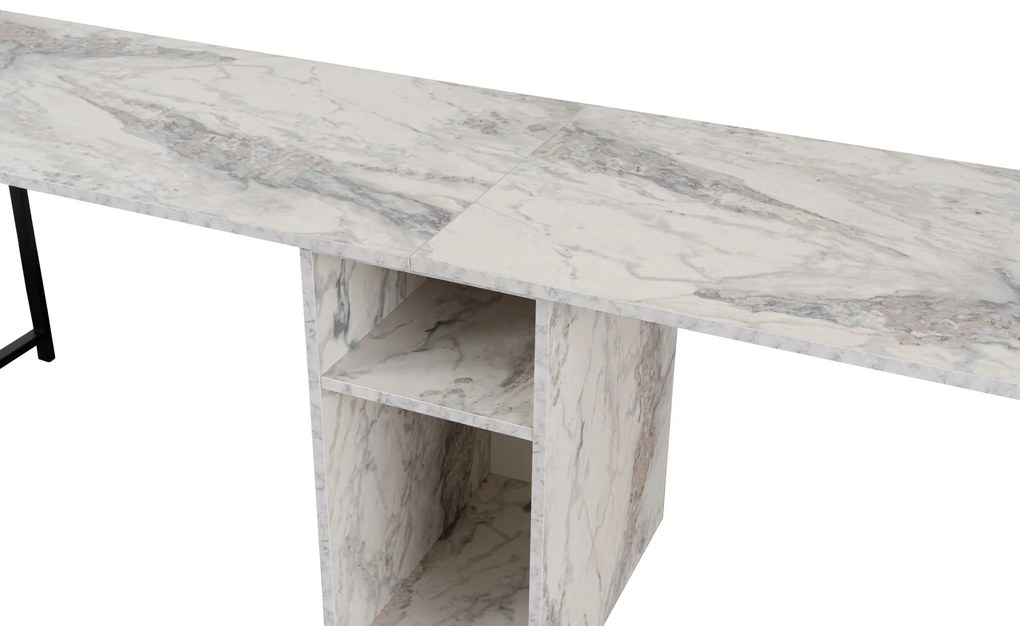 Secretária de Estudo Twin Study Desk - Freesia, Marble, Black - 240x74