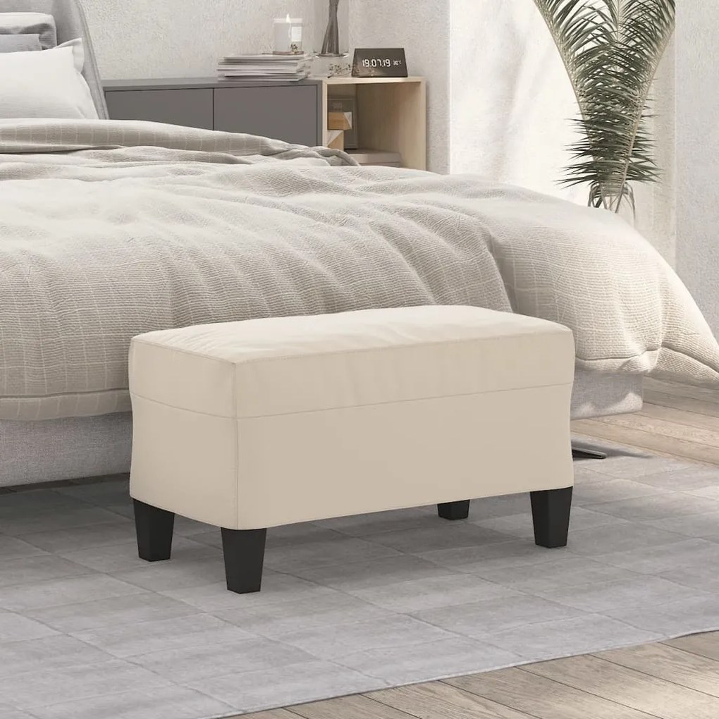 vidaXL Banco 70x35x41 cm tecido de microfibra cor creme