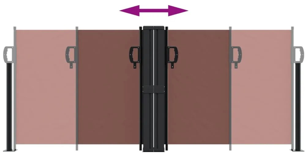 Toldo lateral retrátil 100x1000 cm castanho